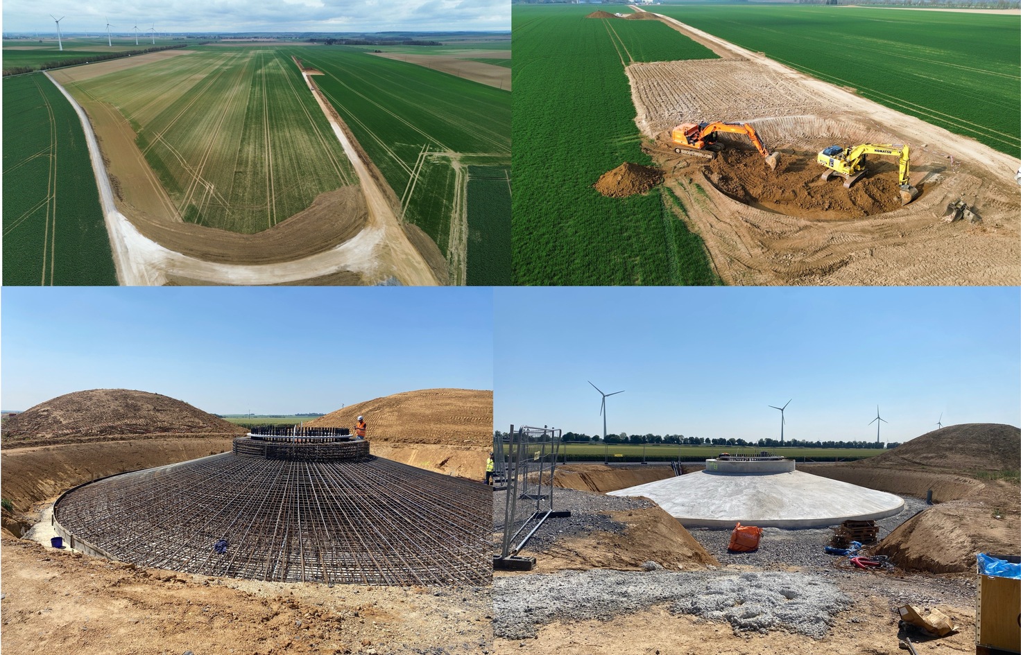 Photos du chantier du parc éolien de la Cense